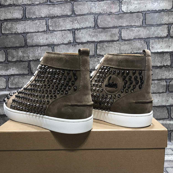 Christian Louboutin Mens Shoes Luxury Brand Red Bottom Design Louis Junior Spikes Flat with Original Box CL sneakers