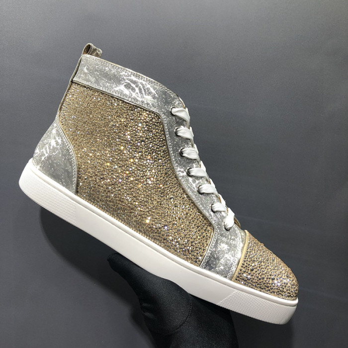 Christian Louboutin Mens Shoes Luxury Brand Red Bottom Design Louis Junior Spikes Flat with Original Box CL sneakers