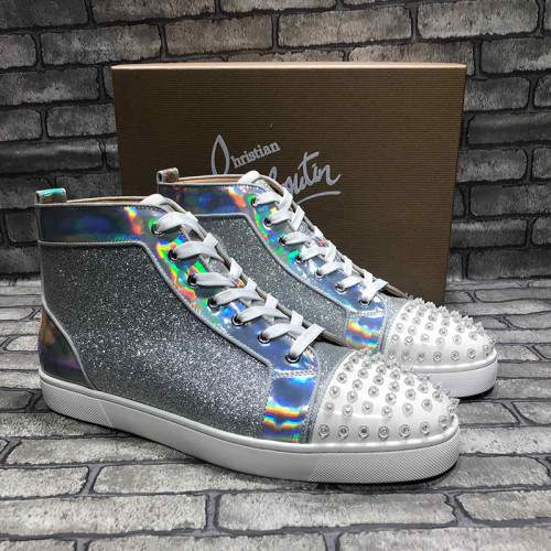 Christian Louboutin Mens Shoes Luxury Brand Red Bottom Design Louis Junior Spikes Flat with Original Box CL sneakers