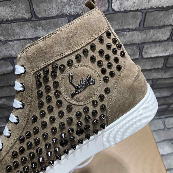 Christian Louboutin Mens Shoes Luxury Brand Red Bottom Design Louis Junior Spikes Flat with Original Box CL sneakers