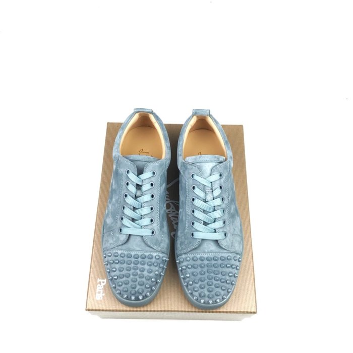Christian Louboutin Mens Shoes Luxury Brand Red Bottom Design Louis Junior Spikes Flat with Original Box CL sneakers