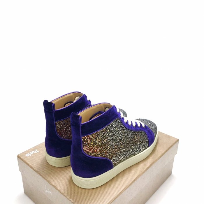 Christian Louboutin Mens Shoes Luxury Brand Red Bottom Design Louis Junior Spikes Flat with Original Box CL sneakers