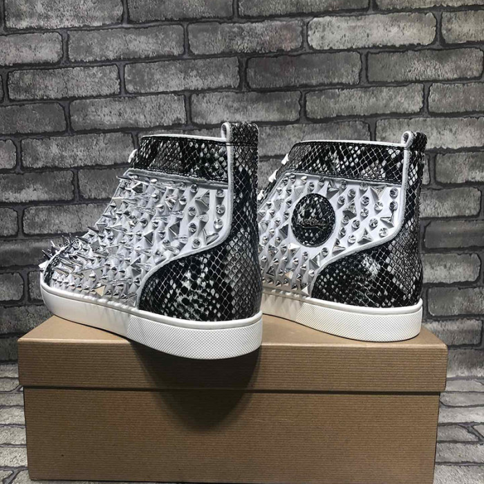 Christian Louboutin Mens Shoes Luxury Brand Red Bottom Design Louis Junior Spikes Flat with Original Box CL sneakers