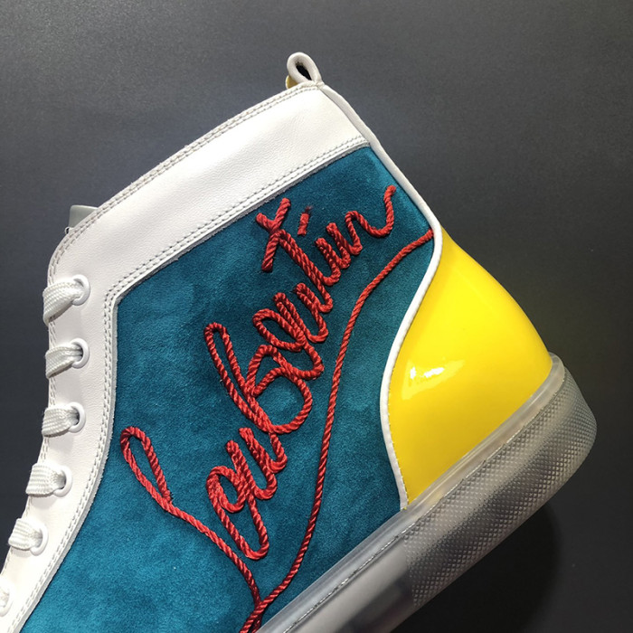 Christian Louboutin Mens Shoes Luxury Brand Red Bottom Design Louis Junior Spikes Flat with Original Box CL sneakers