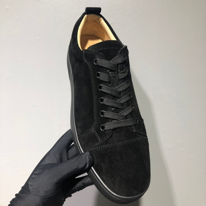 Christian Louboutin Mens Shoes Luxury Brand Red Bottom Design Louis Junior Spikes Flat with Original Box CL sneakers