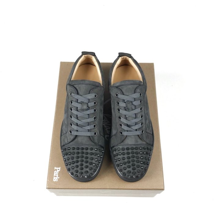 Christian Louboutin Mens Shoes Luxury Brand Red Bottom Design Louis Junior Spikes Flat with Original Box CL sneakers
