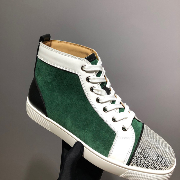Christian Louboutin Mens Shoes Luxury Brand Red Bottom Design Louis Junior Spikes Flat with Original Box CL sneakers