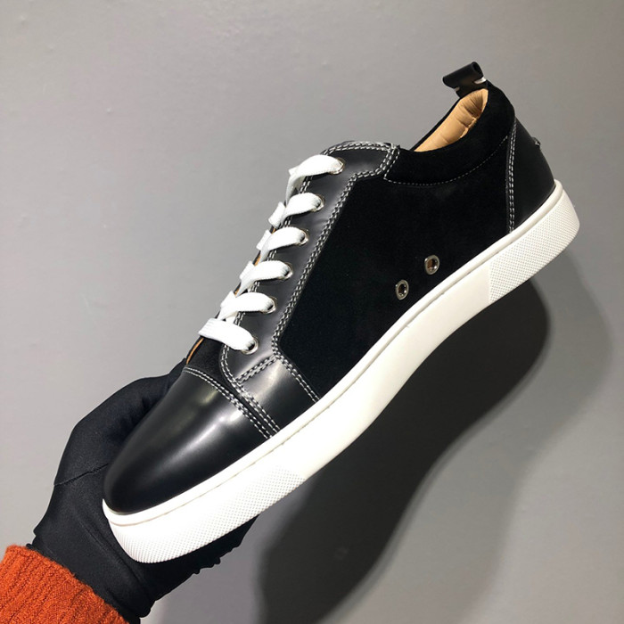Christian Louboutin Mens Shoes Luxury Brand Red Bottom Design Louis Junior Spikes Flat with Original Box CL sneakers