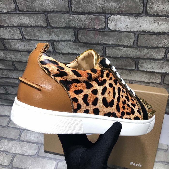 Christian Louboutin Mens Shoes Luxury Brand Red Bottom Design Louis Junior Spikes Flat with Original Box CL sneakers
