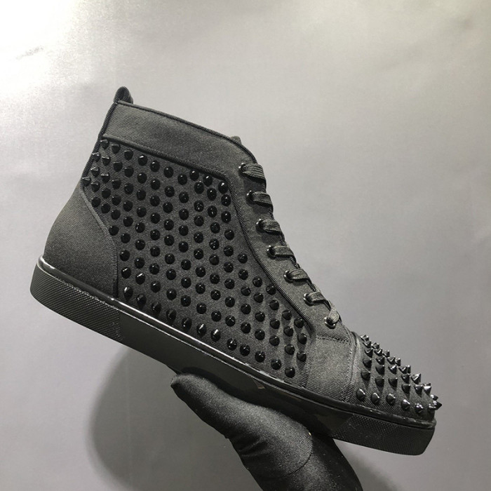 Christian Louboutin Mens Shoes Luxury Brand Red Bottom Design Louis Junior Spikes Flat with Original Box CL sneakers