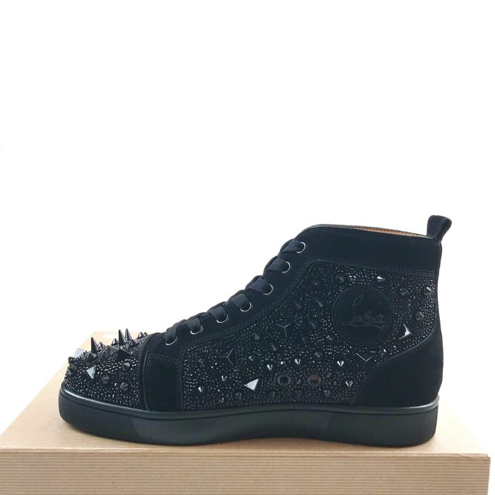 Christian Louboutin Mens Shoes Luxury Brand Red Bottom Design Louis Junior Spikes Flat with Original Box CL sneakers
