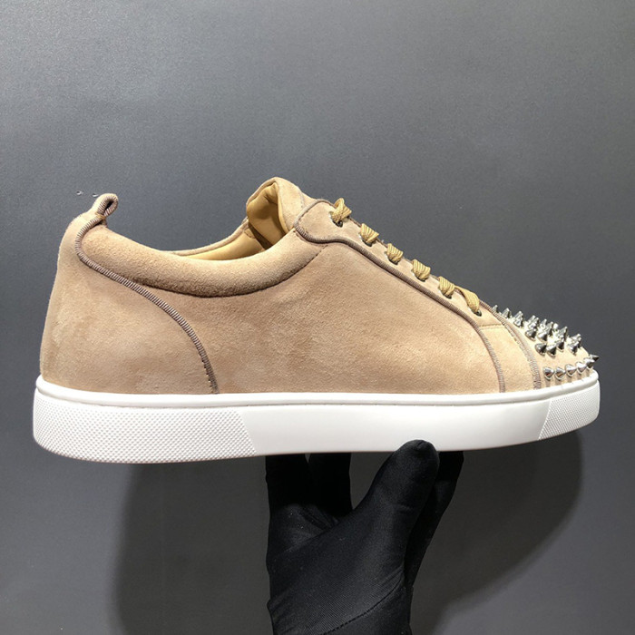 Christian Louboutin Mens Shoes Luxury Brand Red Bottom Design Louis Junior Spikes Flat with Original Box CL sneakers