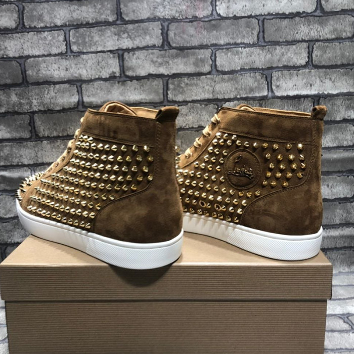 Christian Louboutin Mens Shoes Luxury Brand Red Bottom Design Louis Junior Spikes Flat with Original Box CL sneakers