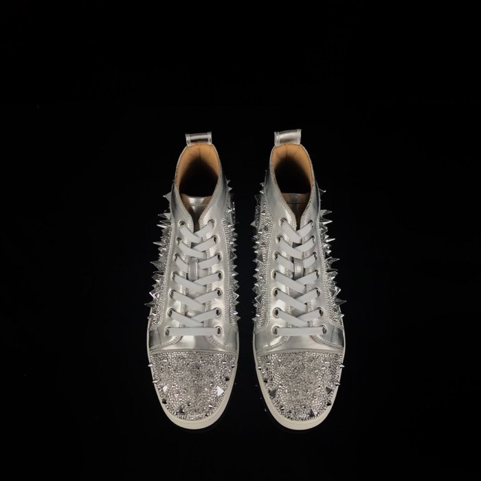 Christian Louboutin Mens Shoes Luxury Brand Red Bottom Design Louis Junior Spikes Flat with Original Box CL sneakers