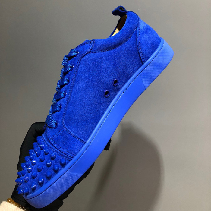 Christian Louboutin Mens Shoes Luxury Brand Red Bottom Design Louis Junior Spikes Flat with Original Box CL sneakers