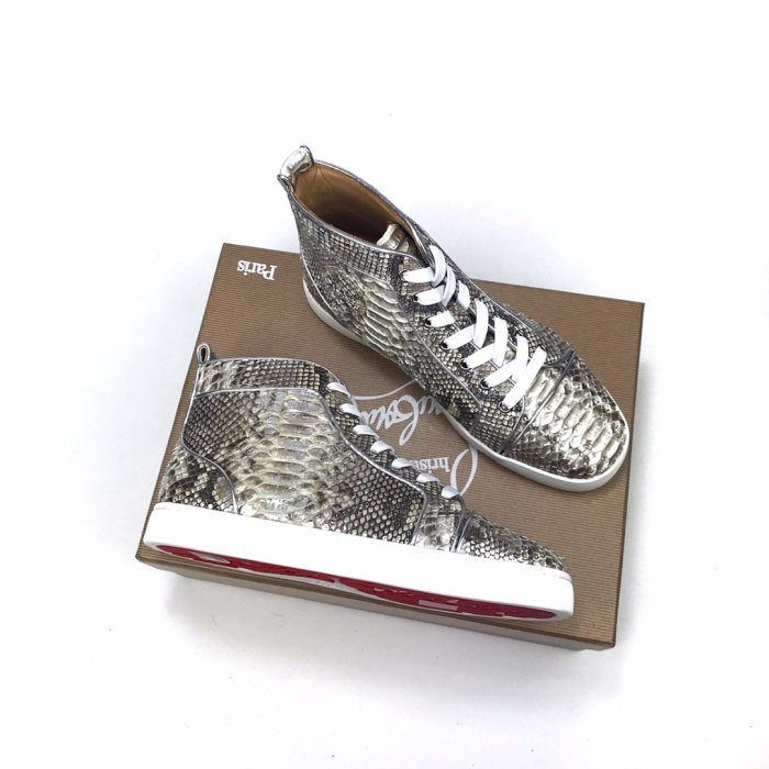 Christian Louboutin Mens Shoes Luxury Brand Red Bottom Design Louis Junior Spikes Flat with Original Box CL sneakers