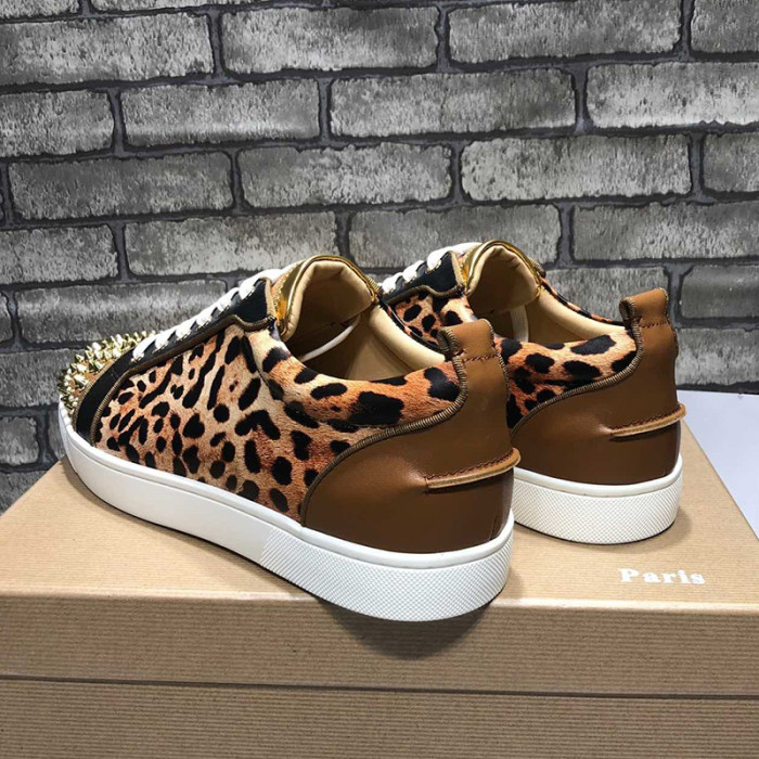 Christian Louboutin Mens Shoes Luxury Brand Red Bottom Design Louis Junior Spikes Flat with Original Box CL sneakers