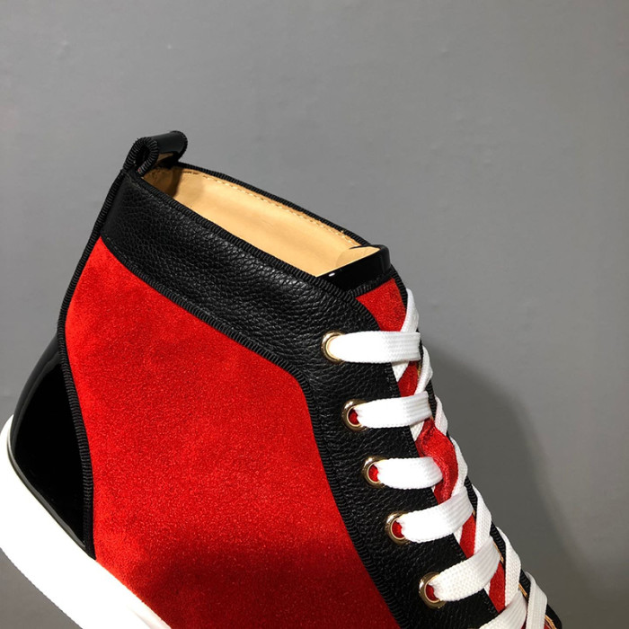 Christian Louboutin Mens Shoes Luxury Brand Red Bottom Design Louis Junior Spikes Flat with Original Box CL sneakers