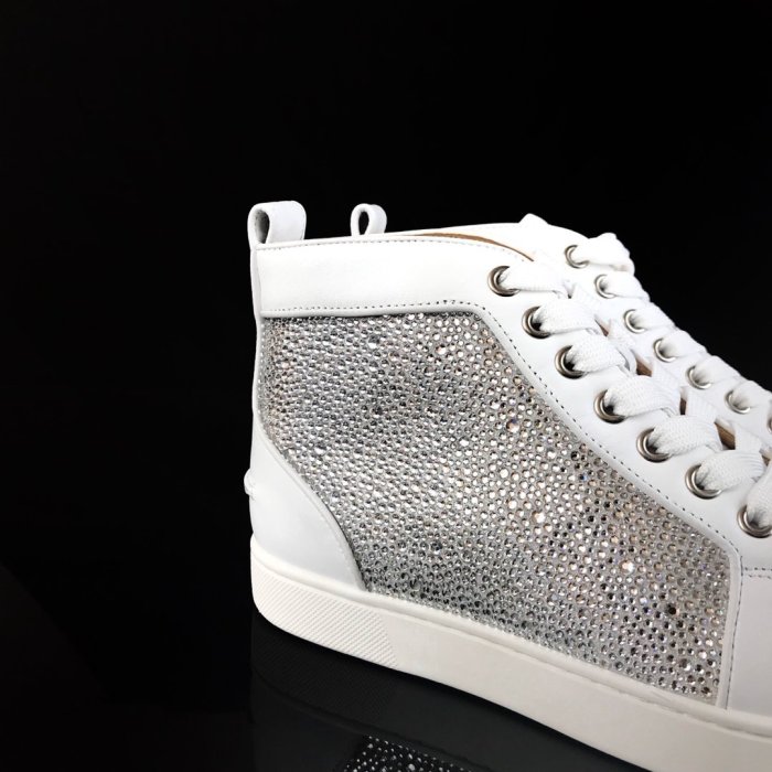 Christian Louboutin Mens Shoes Luxury Brand Red Bottom Design Louis Junior Spikes Flat with Original Box CL sneakers