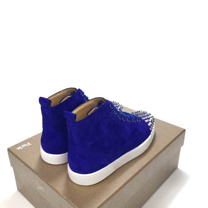Christian Louboutin Mens Shoes Luxury Brand Red Bottom Design Louis Junior Spikes Flat with Original Box CL sneakers