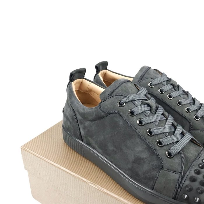 Christian Louboutin Mens Shoes Luxury Brand Red Bottom Design Louis Junior Spikes Flat with Original Box CL sneakers