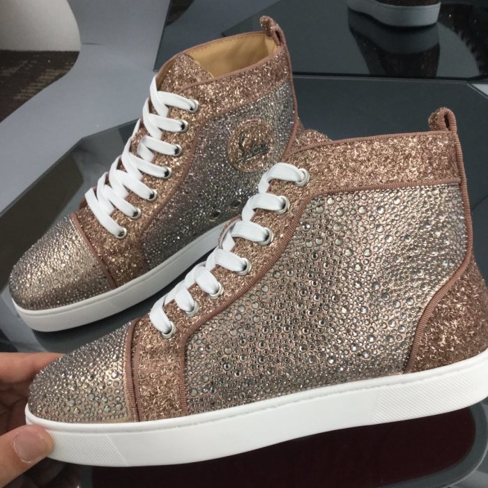 Christian Louboutin Mens Shoes Luxury Brand Red Bottom Design Louis Junior Spikes Flat with Original Box CL sneakers