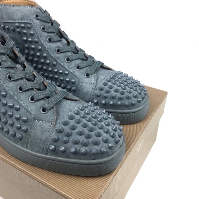 Christian Louboutin Mens Shoes Luxury Brand Red Bottom Design Louis Junior Spikes Flat with Original Box CL sneakers