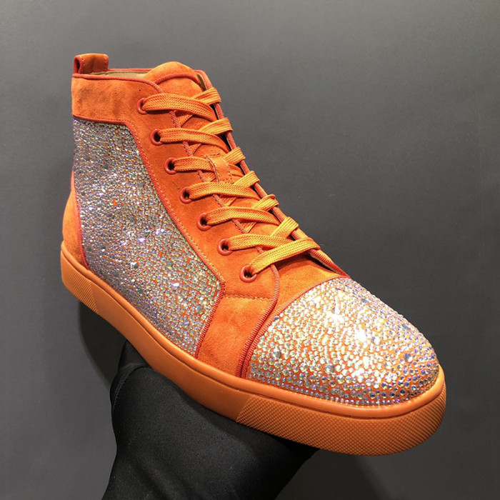 Christian Louboutin Mens Shoes Luxury Brand Red Bottom Design Louis Junior Spikes Flat with Original Box CL sneakers