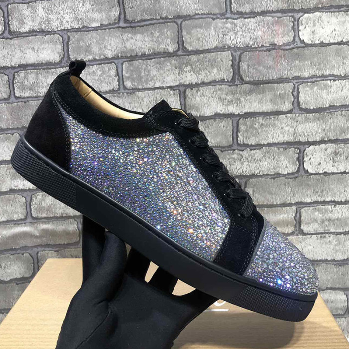 Christian Louboutin Mens Shoes Luxury Brand Red Bottom Design Louis Junior Spikes Flat with Original Box CL sneakers