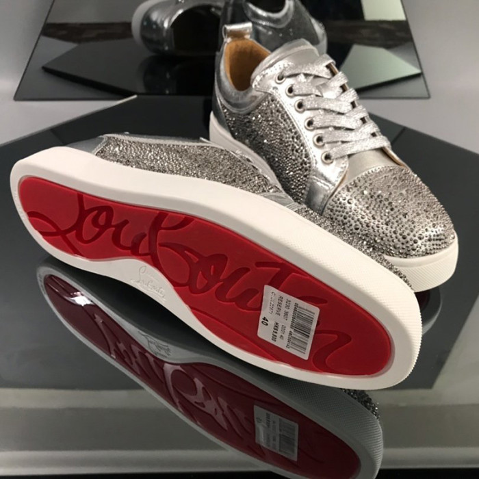 Christian Louboutin Mens Shoes Luxury Brand Red Bottom Design Louis Junior Spikes Flat with Original Box CL sneakers