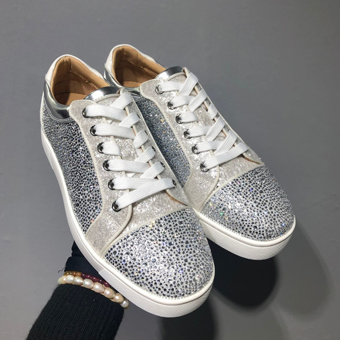 Christian Louboutin Mens Shoes Luxury Brand Red Bottom Design Louis Junior Spikes Flat with Original Box CL sneakers