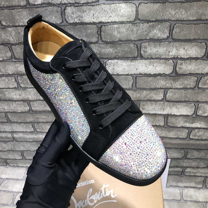 Christian Louboutin Mens Shoes Luxury Brand Red Bottom Design Louis Junior Spikes Flat with Original Box CL sneakers