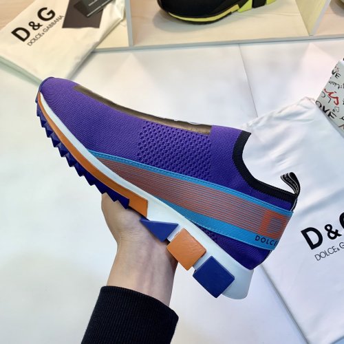 Dolce & Gabbana Womens Shoes Sneakers Luxury Brand Sorrento sneakers in stretch jersey with logo with Original Box