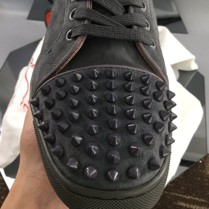 Christian Louboutin Mens Shoes Luxury Brand Red Bottom Design Louis Junior Spikes Flat with Original Box CL sneakers