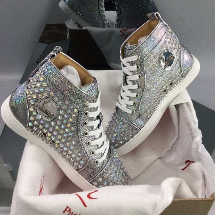 Christian Louboutin Mens Shoes Luxury Brand Red Bottom Design Louis Junior Spikes Flat with Original Box CL sneakers
