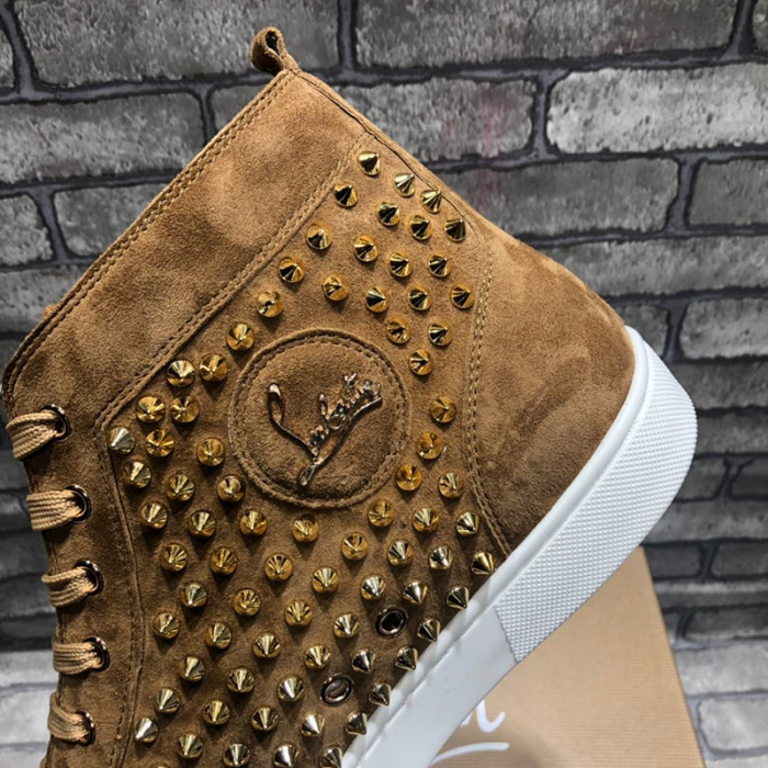 Christian Louboutin Mens Shoes Luxury Brand Red Bottom Design Louis Junior Spikes Flat with Original Box CL sneakers