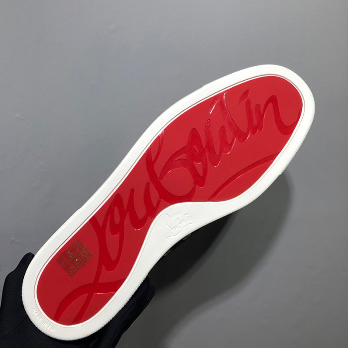 Christian Louboutin Mens Shoes Luxury Brand Red Bottom Design Louis Junior Spikes Flat with Original Box CL sneakers