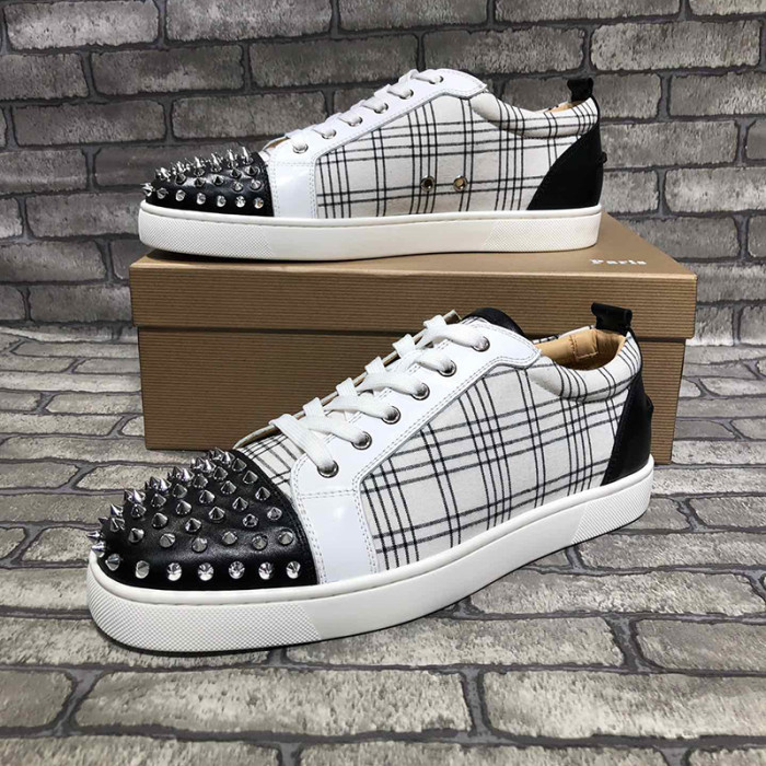 Christian Louboutin Mens Shoes Luxury Brand Red Bottom Design Louis Junior Spikes Flat with Original Box CL sneakers