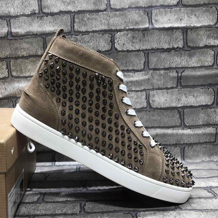 Christian Louboutin Mens Shoes Luxury Brand Red Bottom Design Louis Junior Spikes Flat with Original Box CL sneakers