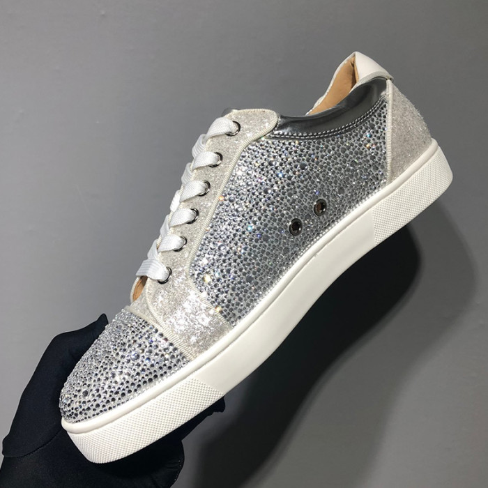 Christian Louboutin Mens Shoes Luxury Brand Red Bottom Design Louis Junior Spikes Flat with Original Box CL sneakers