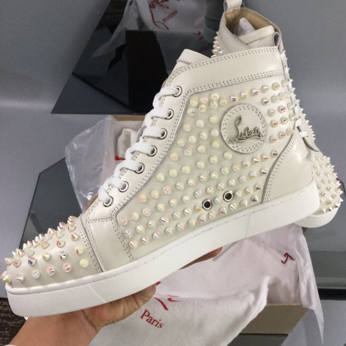Christian Louboutin Mens Shoes Luxury Brand Red Bottom Design Louis Junior Spikes Flat with Original Box CL sneakers