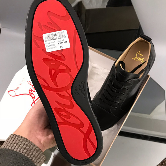 Christian Louboutin Mens Shoes Luxury Brand Red Bottom Design Louis Junior Spikes Flat with Original Box CL sneakers