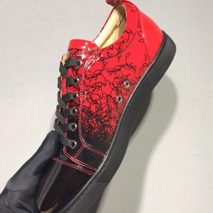 Christian Louboutin Mens Shoes Luxury Brand Red Bottom Design Louis Junior Spikes Flat with Original Box CL sneakers