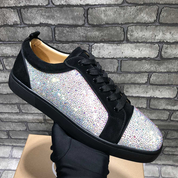 Christian Louboutin Mens Shoes Luxury Brand Red Bottom Design Louis Junior Spikes Flat with Original Box CL sneakers