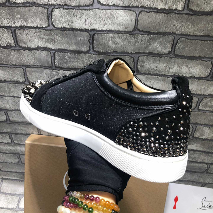 Christian Louboutin Mens Shoes Luxury Brand Red Bottom Design Louis Junior Spikes Flat with Original Box CL sneakers