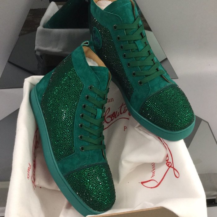 Christian Louboutin Mens Shoes Luxury Brand Red Bottom Design Louis Junior Spikes Flat with Original Box CL sneakers