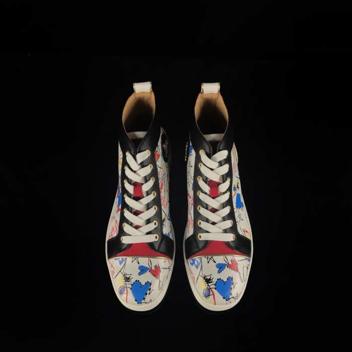 Christian Louboutin Mens Shoes Luxury Brand Red Bottom Design Louis Junior Spikes Flat with Original Box CL sneakers