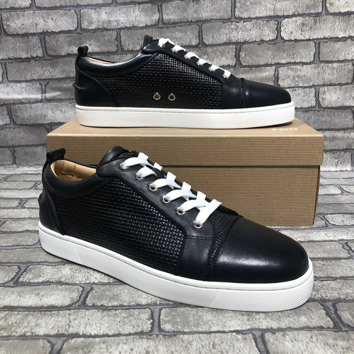 Christian Louboutin Mens Shoes Luxury Brand Red Bottom Design Louis Junior Spikes Flat with Original Box CL sneakers