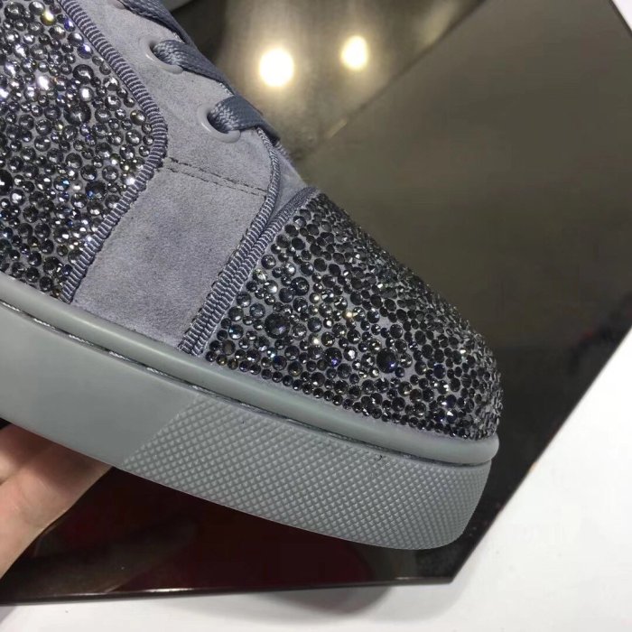 Christian Louboutin Mens Shoes Luxury Brand Red Bottom Design Louis Junior Spikes Flat with Original Box CL sneakers
