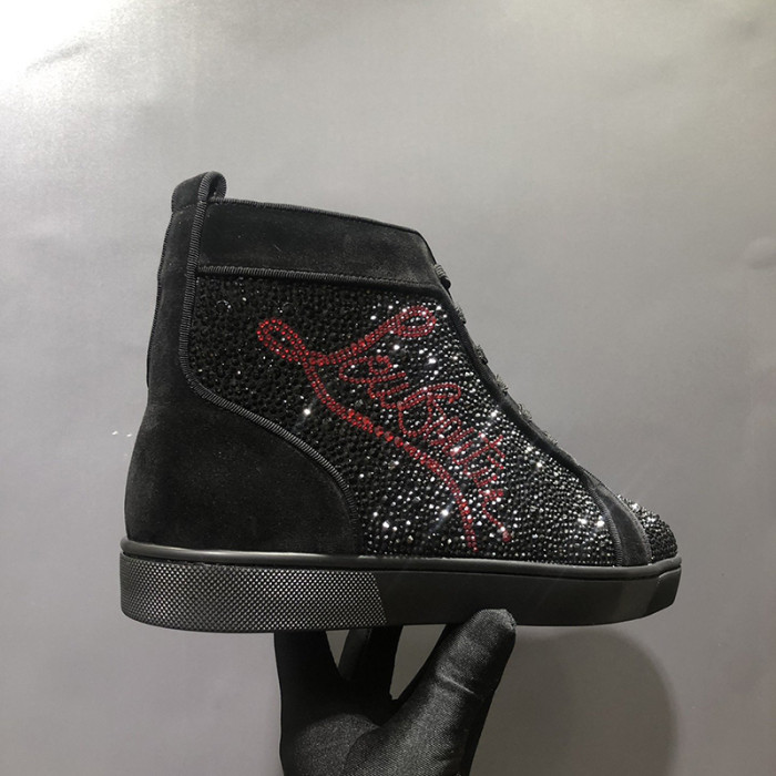 Christian Louboutin Mens Shoes Luxury Brand Red Bottom Design Louis Junior Spikes Flat with Original Box CL sneakers